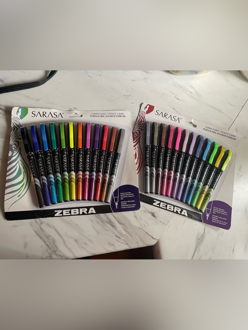 Zebra SARASA Pen Sets - Assorted Colors (2 Packs)